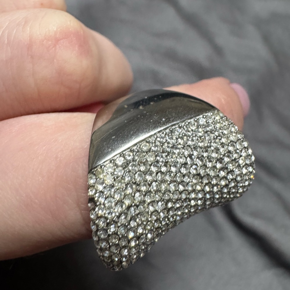 Michael Kors Silver Crystal Statement Ring - image 4